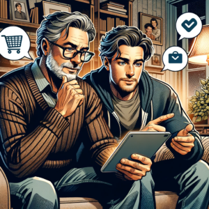 Father and son sharing reciprocity bias.